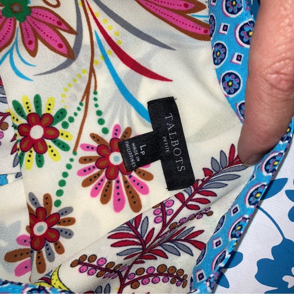 Talbots Floral Long Sleeve Blouse Large petite - Picture 8 of 12